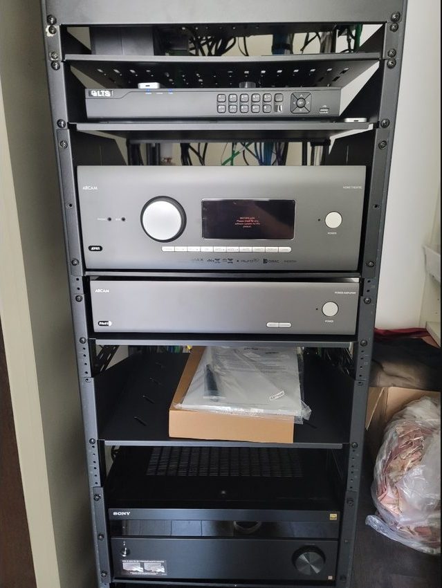 Residential AV equipment rack in the work gallery