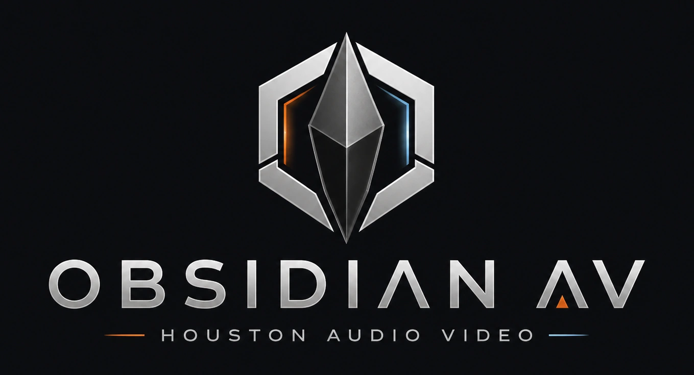 Obsidian AV logo for residential and commercial audio video solutions