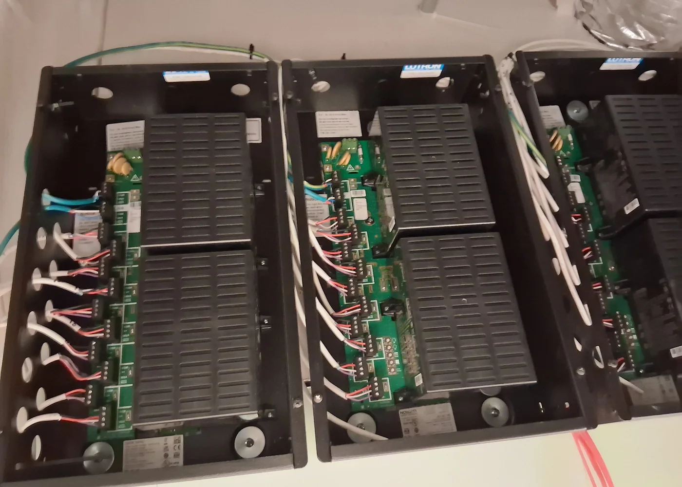 Houston AV rack opened for professional programming, commissioning, and service