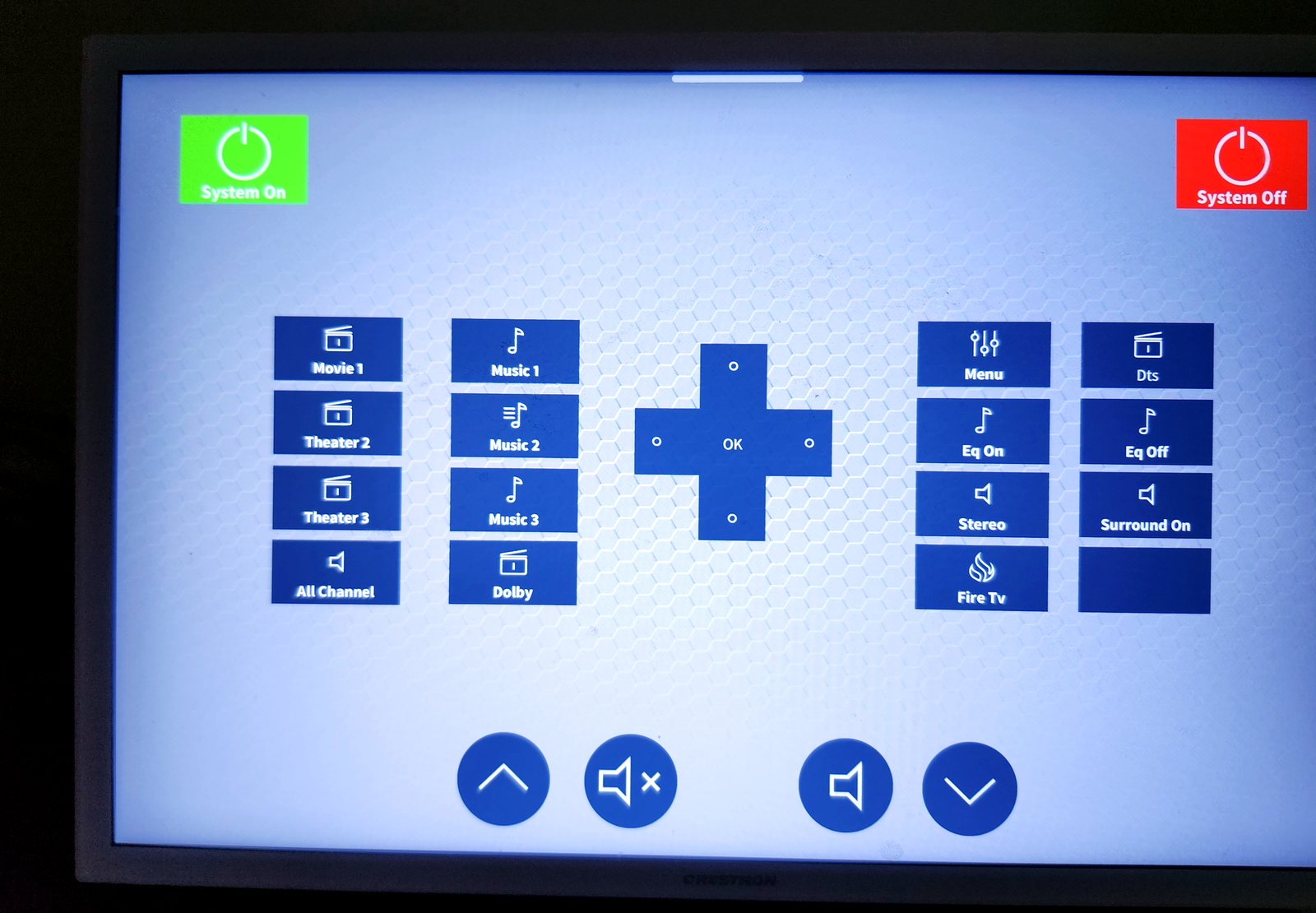 Custom Crestron interface and room control in Houston